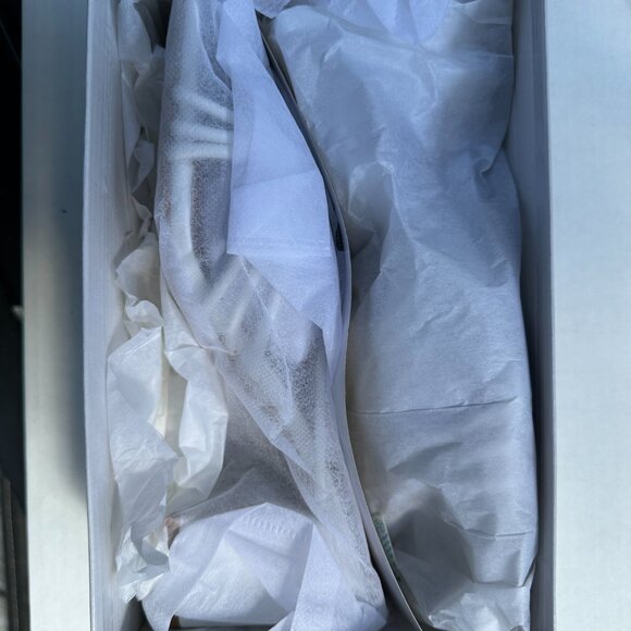 NIB  Pretty Little Thing - White Square Toe Strappy Block Heeled Sandals - Picture 8 of 9